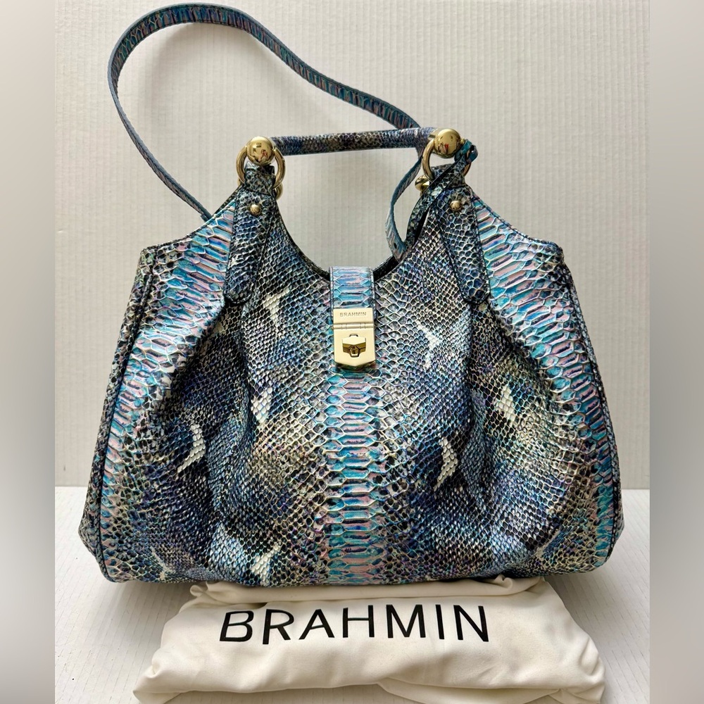 Brahmin Elise Satchel In Opal Marine Seville